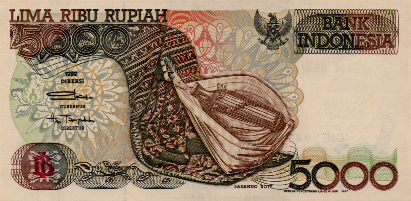 Indonesia 5000 1997 UNC P-130/f